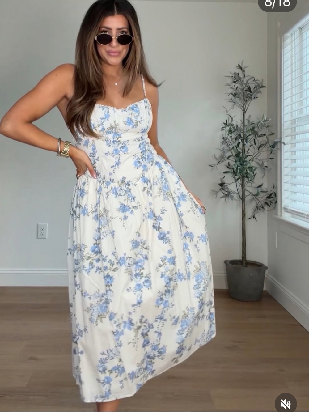 NWT a.new.day Floral Sundress with Blue Bouquet Print, Size XXL